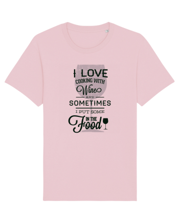 I Love Cooking With Wine Cotton Pink