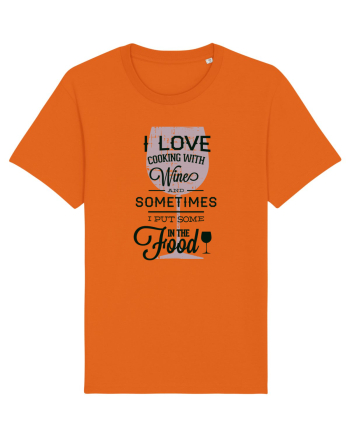 I Love Cooking With Wine Bright Orange