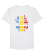 Pentru montaniarzi - Romania 2500 - 13 Varfuri cucerite II Tricou mânecă scurtă guler larg Bărbat Skater