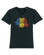 Pentru montaniarzi - Romania 2500 - 13 Varfuri cucerite Tricou mânecă scurtă guler V Bărbat Presenter