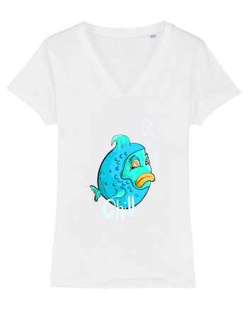 Blue fish chill text White