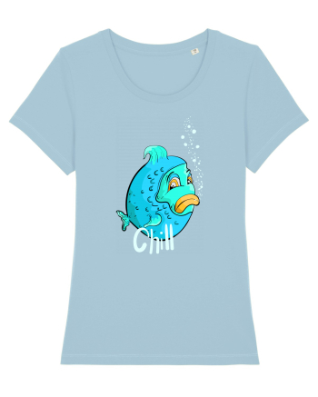 Blue fish chill text Sky Blue