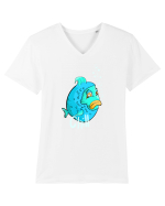 Blue fish chill text Tricou mânecă scurtă guler V Bărbat Presenter