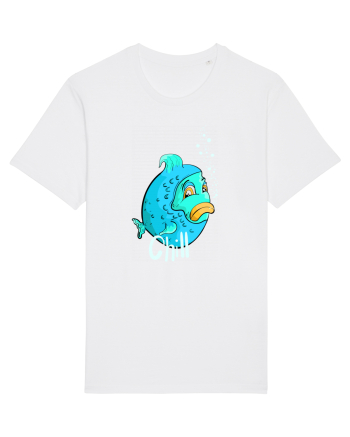 Blue fish chill text White