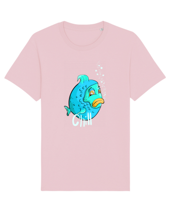 Blue fish chill text Cotton Pink