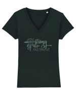 Be Strong And Brave Tricou mânecă scurtă guler V Damă Evoker