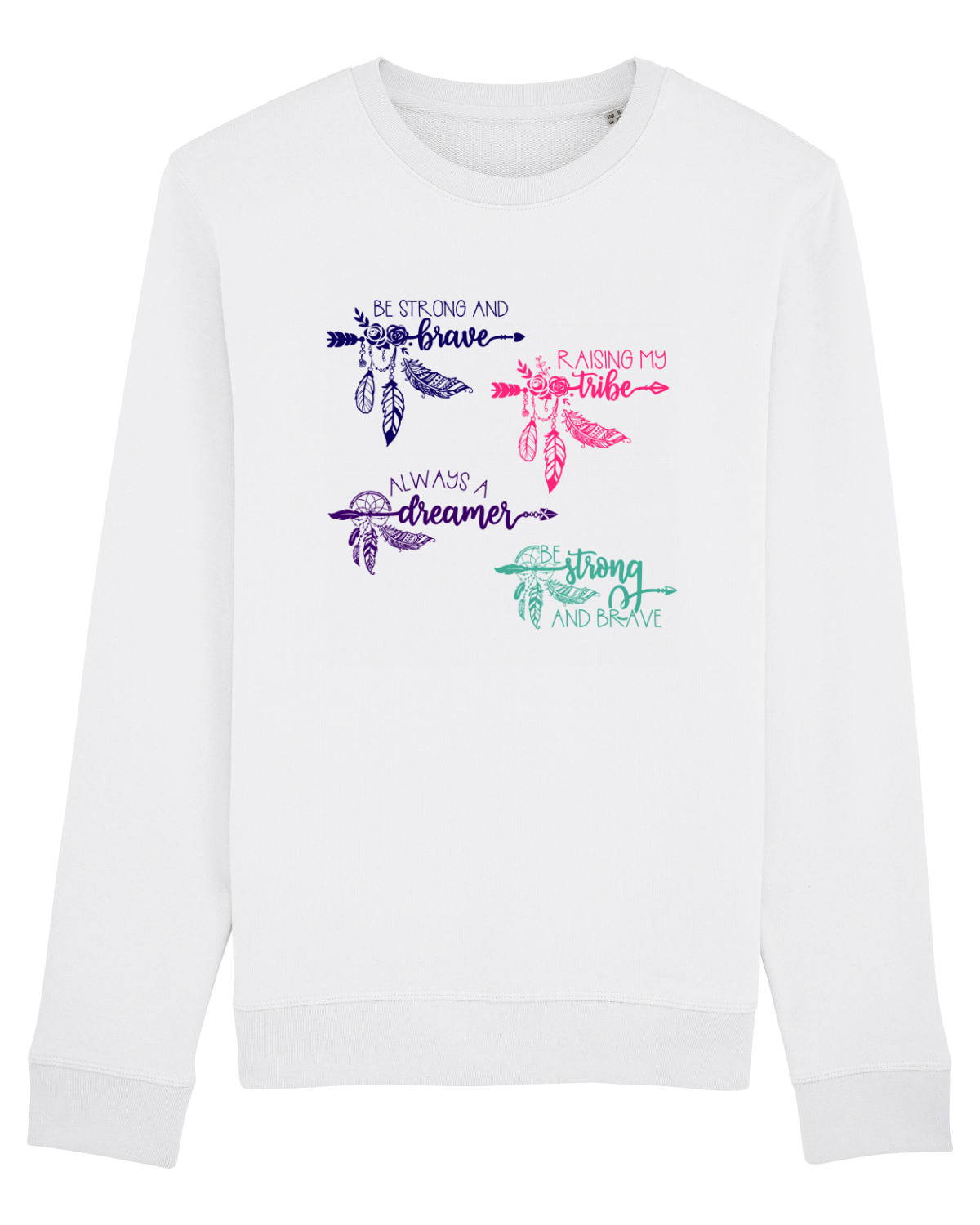 Bluză mânecă lungă Unisex Rise White