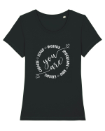 You Are Worthy Tricou mânecă scurtă guler larg fitted Damă Expresser