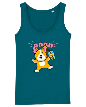 Kawaii Corgi Drinking Boba Tea Ocean Depth