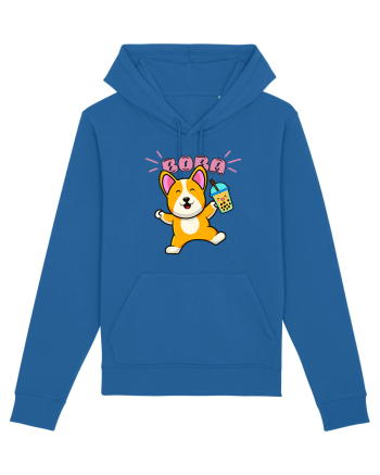 Kawaii Corgi Drinking Boba Tea Royal Blue