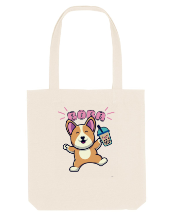 Kawaii Corgi Drinking Boba Tea Natural