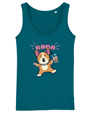 Kawaii Corgi Drinking Boba Tea Ocean Depth