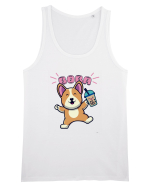 Kawaii Corgi Drinking Boba Tea Maiou Bărbat Runs