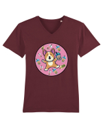 Kawaii Corgi Drinking Boba Tea Tricou mânecă scurtă guler V Bărbat Presenter