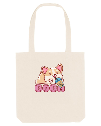 Kawaii Corgi Drinking Boba Tea Natural