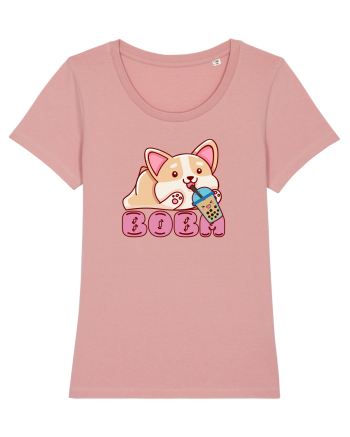 Kawaii Corgi Drinking Boba Tea Canyon Pink