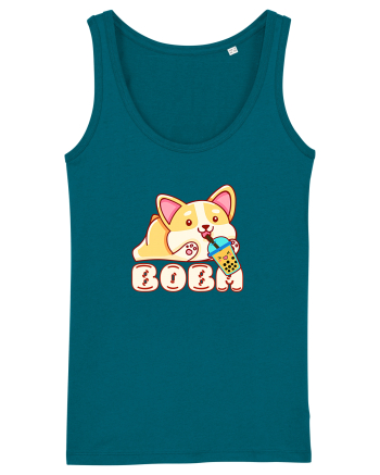 Kawaii Corgi Drinking Boba Tea Ocean Depth