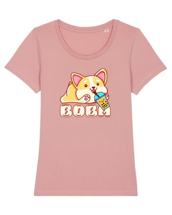 Kawaii Corgi Drinking Boba Tea Canyon Pink