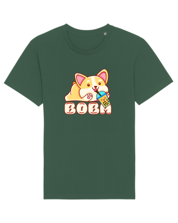 Kawaii Corgi Drinking Boba Tea Bottle Green