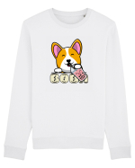 Kawaii Corgi Drinking Boba Tea Bluză mânecă lungă Unisex Rise