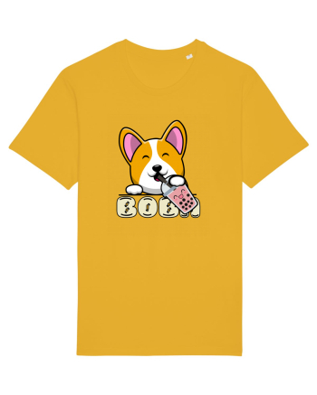 Kawaii Corgi Drinking Boba Tea Spectra Yellow