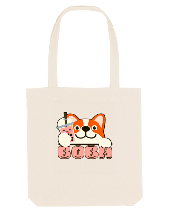 Kawaii Corgi Drinking Boba Tea Natural