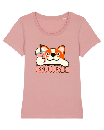 Kawaii Corgi Drinking Boba Tea Canyon Pink