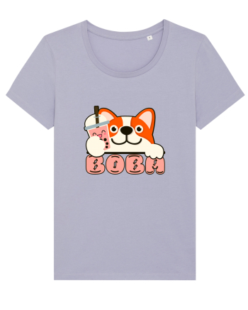 Kawaii Corgi Drinking Boba Tea Lavender