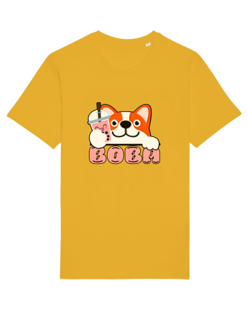 Kawaii Corgi Drinking Boba Tea Spectra Yellow