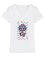 American Sugar Skull Tricou mânecă scurtă guler V Damă Evoker