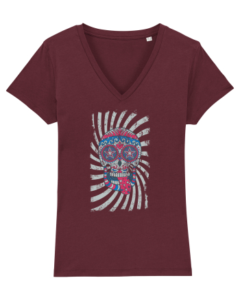 American Sugar Skull Burgundy