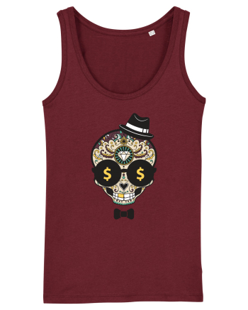 Dollar Sugar Skull Burgundy