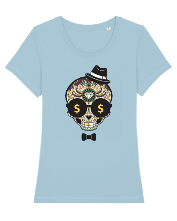 Dollar Sugar Skull Sky Blue