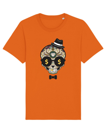 Dollar Sugar Skull Bright Orange