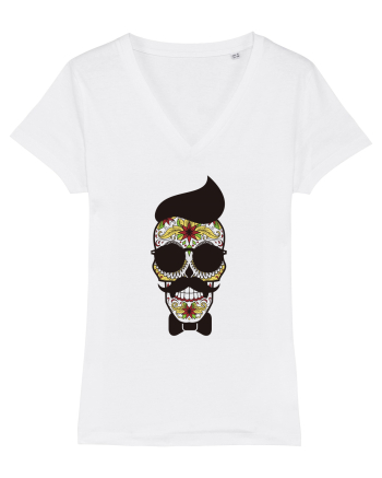 Hipster Skull White