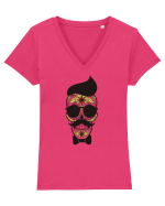 Hipster Skull Tricou mânecă scurtă guler V Damă Evoker