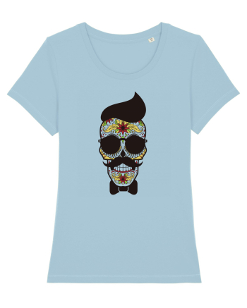 Hipster Skull Sky Blue