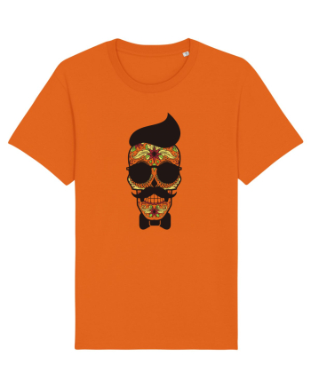 Hipster Skull Bright Orange