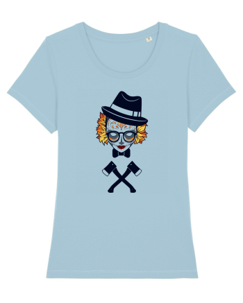 Autumn Monster Skull Sky Blue