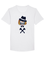 Autumn Monster Skull Tricou mânecă scurtă guler larg Bărbat Skater