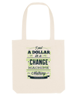 I put a dollar in a chnage machine, nothing changed Sacoșă textilă