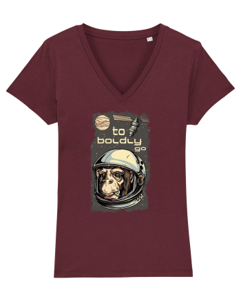To Boldly Go Astronaut Ape Burgundy
