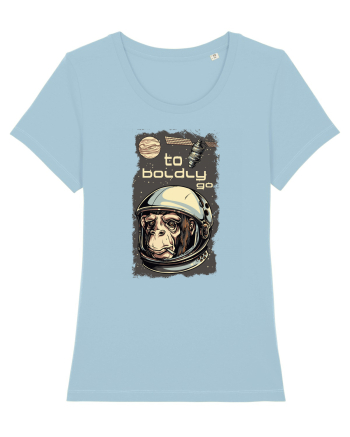 To Boldly Go Astronaut Ape Sky Blue