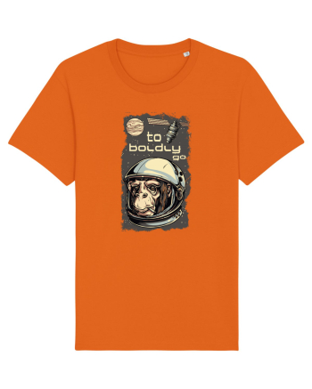 To Boldly Go Astronaut Ape Bright Orange