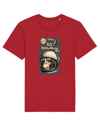 To Boldly Go Astronaut Ape Red