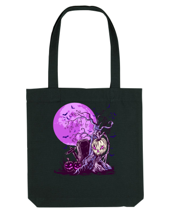 Purple Halloween Moon Black