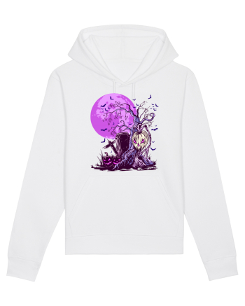 Purple Halloween Moon White