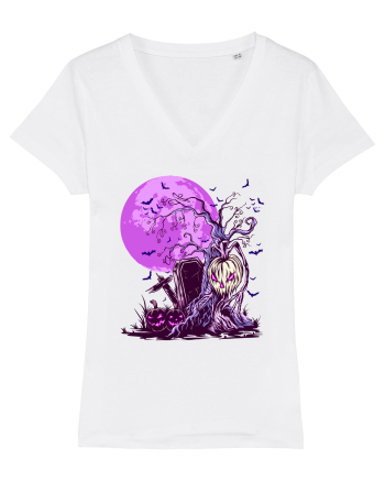 Purple Halloween Moon White