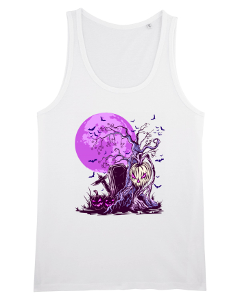 Purple Halloween Moon White