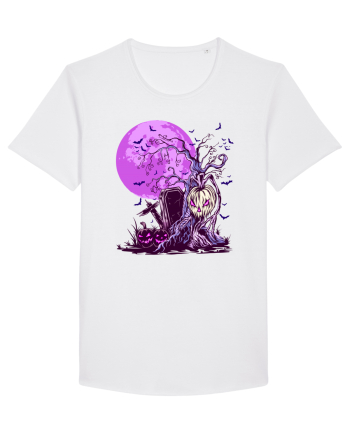 Purple Halloween Moon White